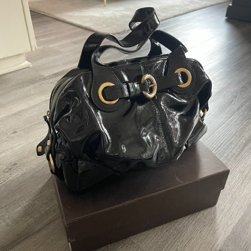 Francesco Biasia patent leather satchel